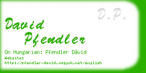david pfendler business card