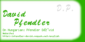 david pfendler business card